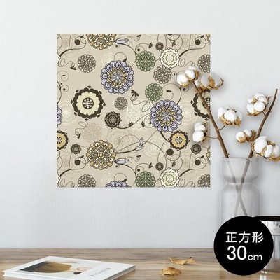 ポスター ウォールステッカー シール式 30×30cm Ssize 壁 インテリア おしゃれ　剥がせる wall sticker poster 花　模様 000741