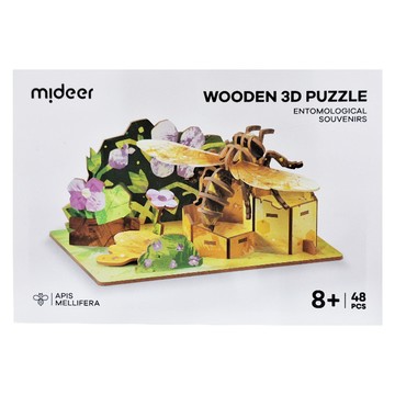 mideer 創意昆蟲立體拼圖 8歲以上  西方蜜蜂  48片  1盒