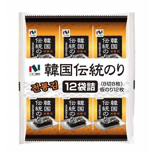 ニコニコのり 韓国伝統のり 8切8枚*12袋入