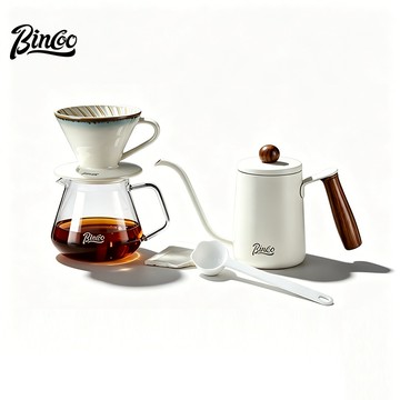 BINCOO 玻璃咖啡分享壺套裝 v60陶瓷濾杯 滴漏式過濾杯 漏鬥手沖壺 500ML