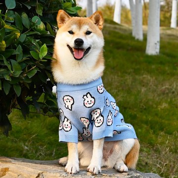 【汪喵森活－優惠出清💲】 藍色兔兔 毛衣 包芯紗 寵物服飾 秋冬服飾 狗衣服 高地 比熊 柯基 法鬥 柴犬 米克斯 土狗