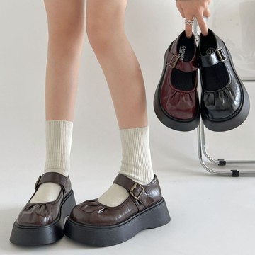 🔥台灣出貨🔥日係棕色複古學院風小皮鞋女淺口厚底瑪麗珍JK單鞋子 運動鞋 女鞋  瑪莉珍鞋 樂福鞋