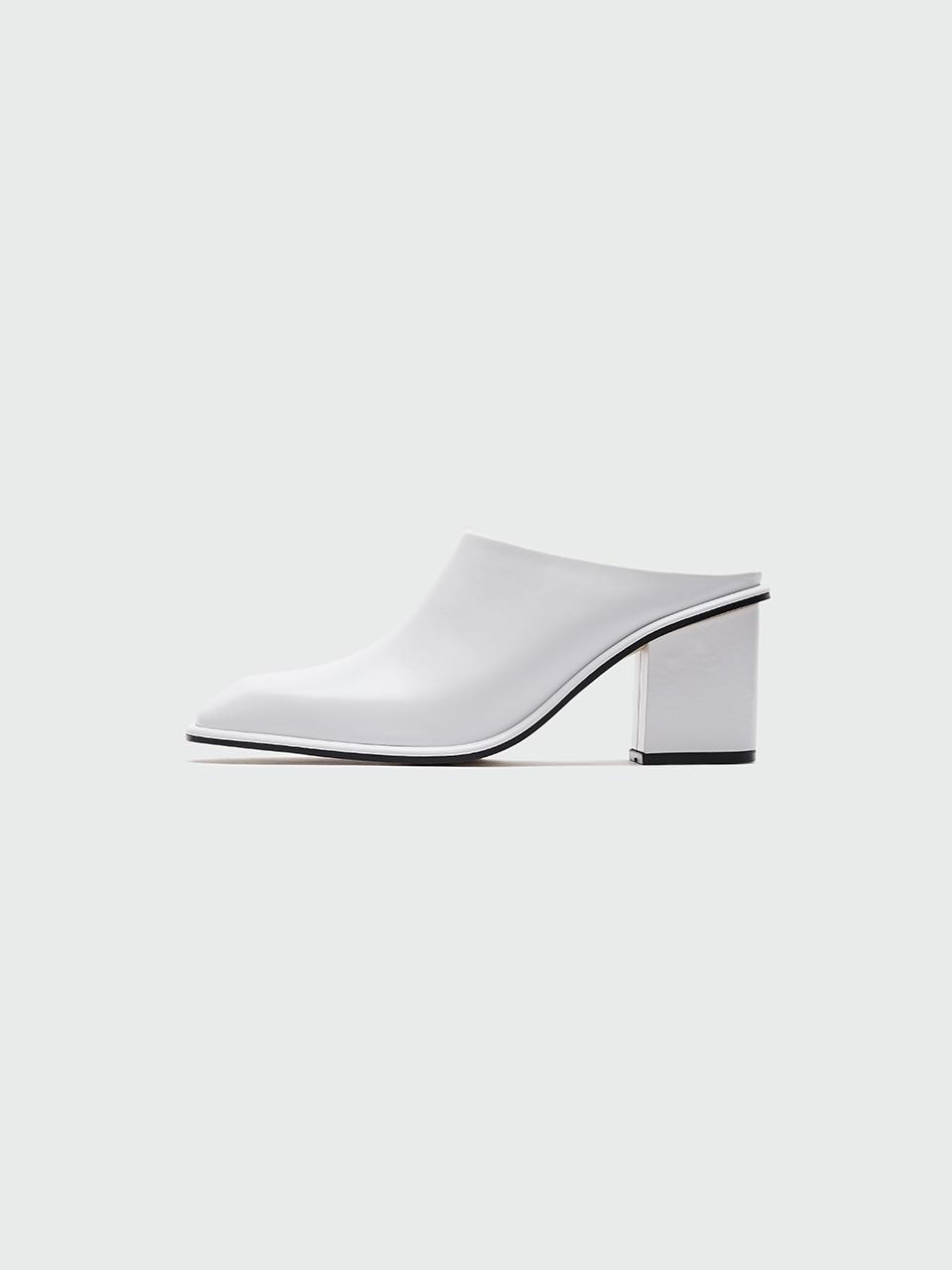 YCOOP Square-toe Mules_White