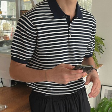 正韓透氣輕柔彈力翻領涼爽短袖針織上衣 16色 YUPPIE 預購商品 0406