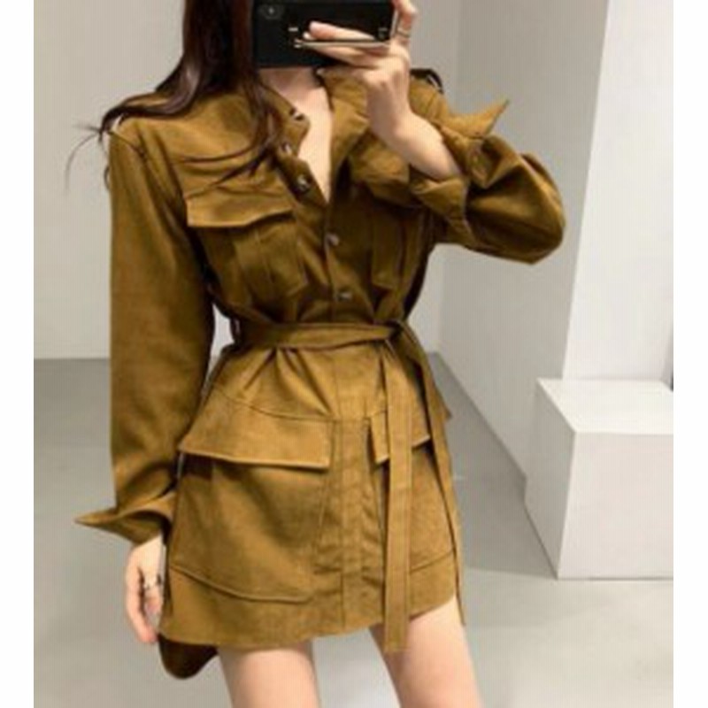 ウエストマーク ワンピース シャツワンピース 韓国 ファッション レディース コーデュロイ 春服 春物 ワンピース 春 ロングシャツワンピ 通販 Lineポイント最大1 0 Get Lineショッピング