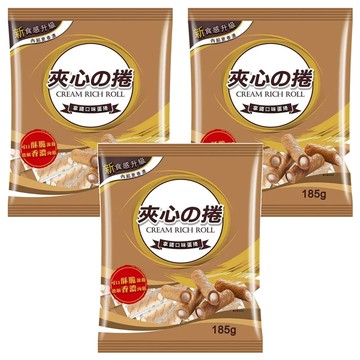 旺旺 夾心捲 拿鐵  185g  3袋