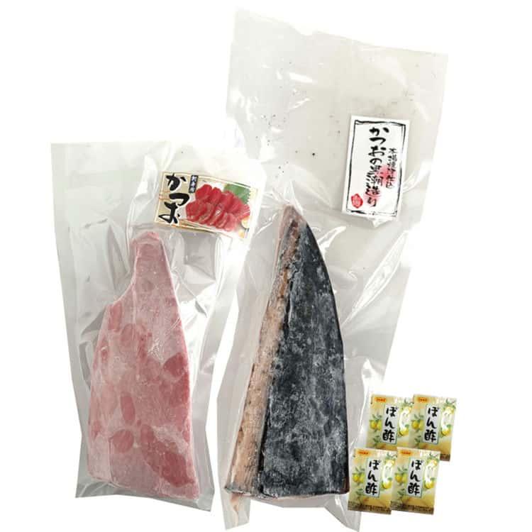 静岡 一本釣り鰹尽くし かつおのたたき黒潮造り250g、かつお刺身170g ※離島は配送不可