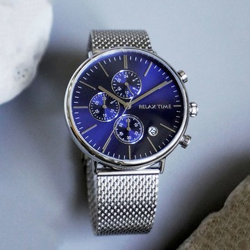 Relax Time 三眼計時手錶-40mm 加贈皮帶 RT-85-2