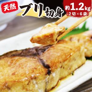 ふるさと納税 天然 ブリ ワラサ 切身 約1.2kg 2切×6袋 冷凍 小分け  ぶり 切り身 鰤 天然ぶり 小分け ぶり 冷凍ぶり ぶり切り身 岩手県大船渡市