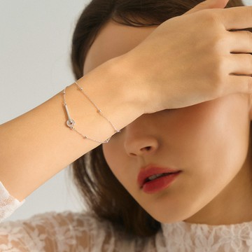 唯一 一字圓形純銀925雙層手鍊