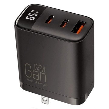 CYKE 手機充電器 65W氮化鎵 三孔充電 快充頭 CYKE-K39  黑色  1個