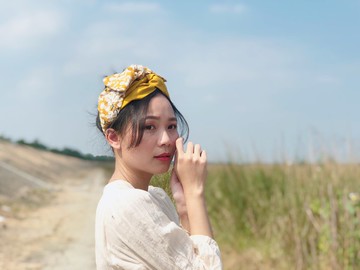 繁花 薑黃 多層次寬版髮帶 ggoomstudio