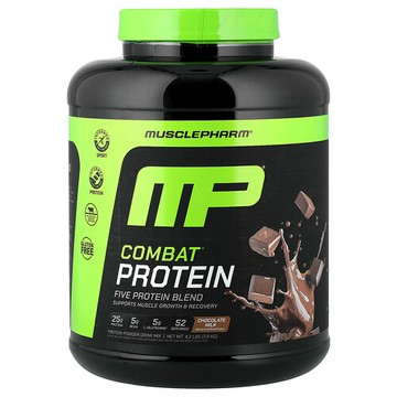 MusclePharm, Combat® 蛋白質粉，巧克力牛奶，4.2 磅（1.9 千克）