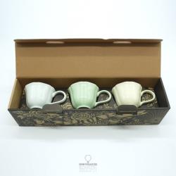 【智造所】H.U.A 小花杯咖啡杯組 黃 綠 青/HUA-CUP-SET