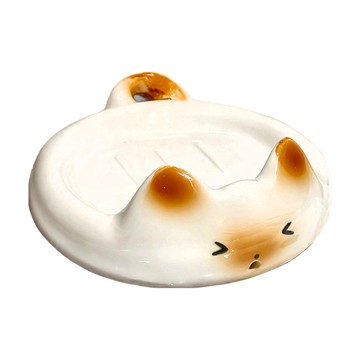 上手家居 喵團陶瓷肥皂盒  1個  小團暹羅貓