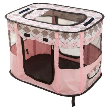 寵物星樂園 方形摺疊寵物圍欄帳篷  2XL(90 x 70 x 60cm)  粉色草莓  1個