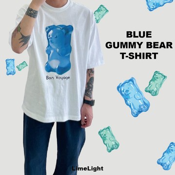☆LimeLight☆ 小熊軟糖 短T QQ 小熊 可愛 寬鬆 短袖 白色 熊 藍色 熊熊 軟糖 B-TS035