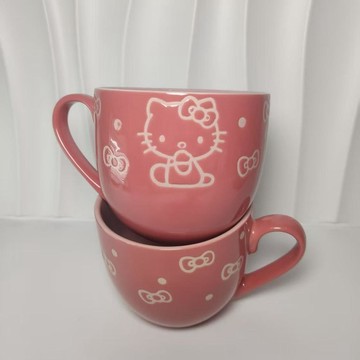 Kitty馬克杯 凱蒂高顏值陶瓷卡通喝水水杯杯子馬克杯可愛 陶瓷杯 可愛水杯