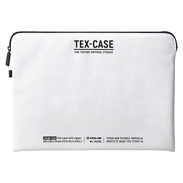 KING JIM TEX-CASE 防水防震保護袋 L 350x260x15mm 防水油布  TXC100-WH  白色  1個