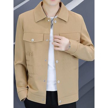 春裝男士夾克2024新款青年個性休閑翻領外套大學生帥氣褂子上衣潮