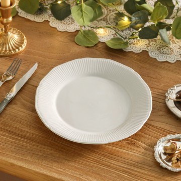 Maison Objet 尹陶瓷 純白 圓形 盤子  1個  白色