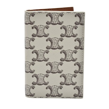 CELINE 經典品牌LOGO TRIOMPHE帆布萬用卡片夾(米色)