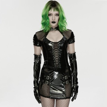 龐克街頭革命者性感漆皮連身裙
