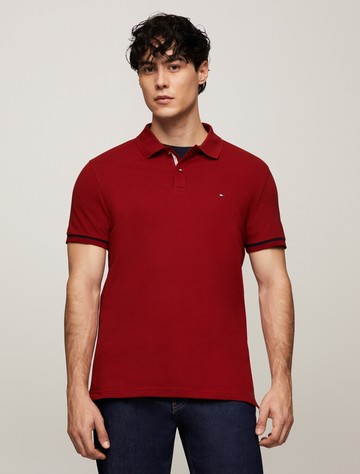 Logo Placket Stripe Cuff Polo