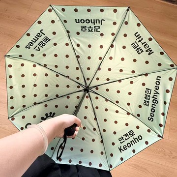 🍀臺灣出貨🍀CORTIS限定應援周邊薄荷波點雨傘追星三折自動黑膠遮陽晴雨兩用傘