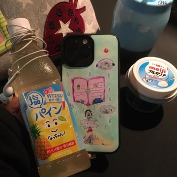 ins風不想上學適用iPhone16蘋果手機殼15Promax黑框14滴膠17/11女