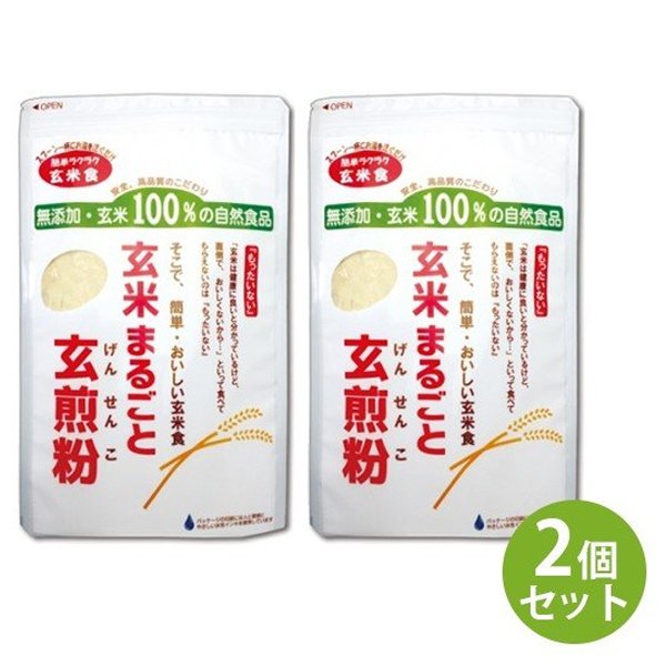 玄米まるごと玄煎粉 500g×2個セット 無添加 玄米100％ 自然食品 簡単 北海道産 山川