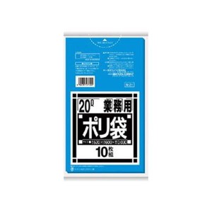 （まとめ）日本サニパック サニパックN-21Nシリーズ 20L 青 N-21-BL 1パック（10枚）〔×100セット〕