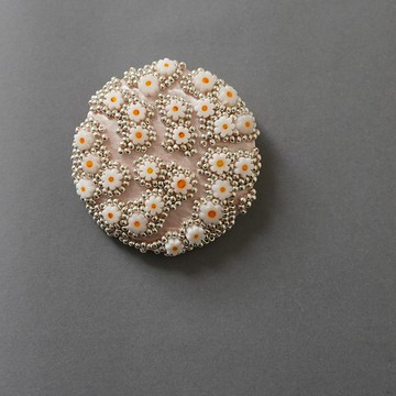 胸針 裂紋 1 復古風 珠繡胸針 銀色 粉色 花朵 個性 獨一無二 聖誕節