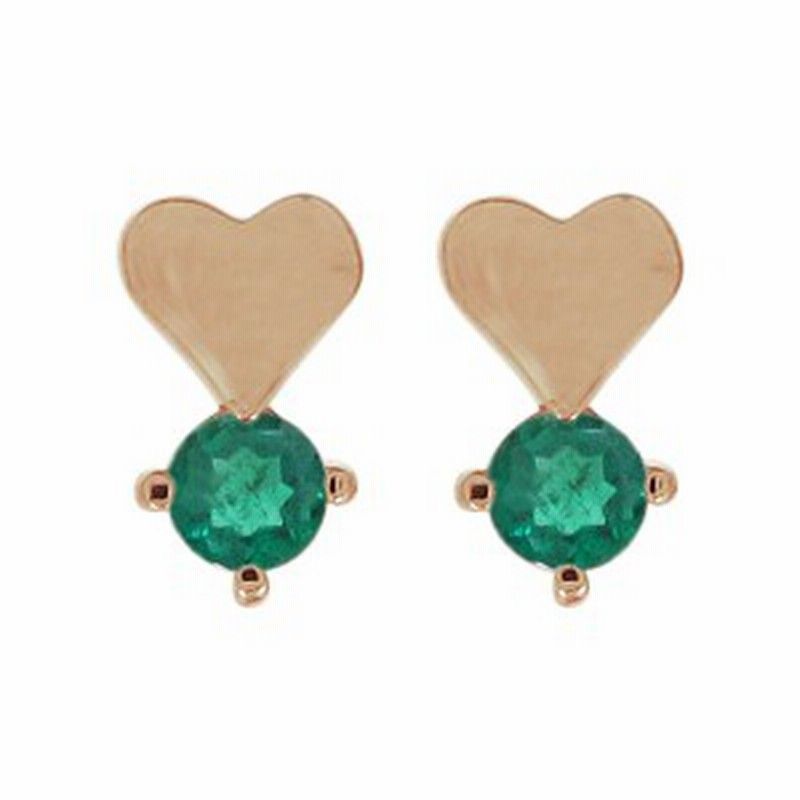 ピアス ハートモチーフ エメラルド 5月誕生石 レディース 10金 通販 Lineポイント最大1 0 Get Lineショッピング