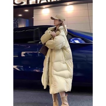 maje dvawn高級感加厚90白鵝絨羽絨服女2024冬季新款長款過膝外套