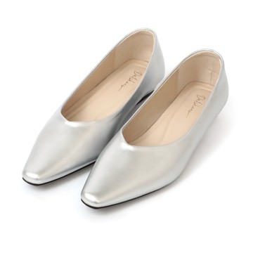 D+AF 簡約風格素面內增高小V口尖頭鞋