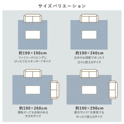 こたつ敷布団 キルト ラグ マット 約190×240cm 長方形 洗える 綿100