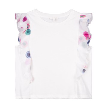 Chloé Kids 荷葉邊波點拼接上衣