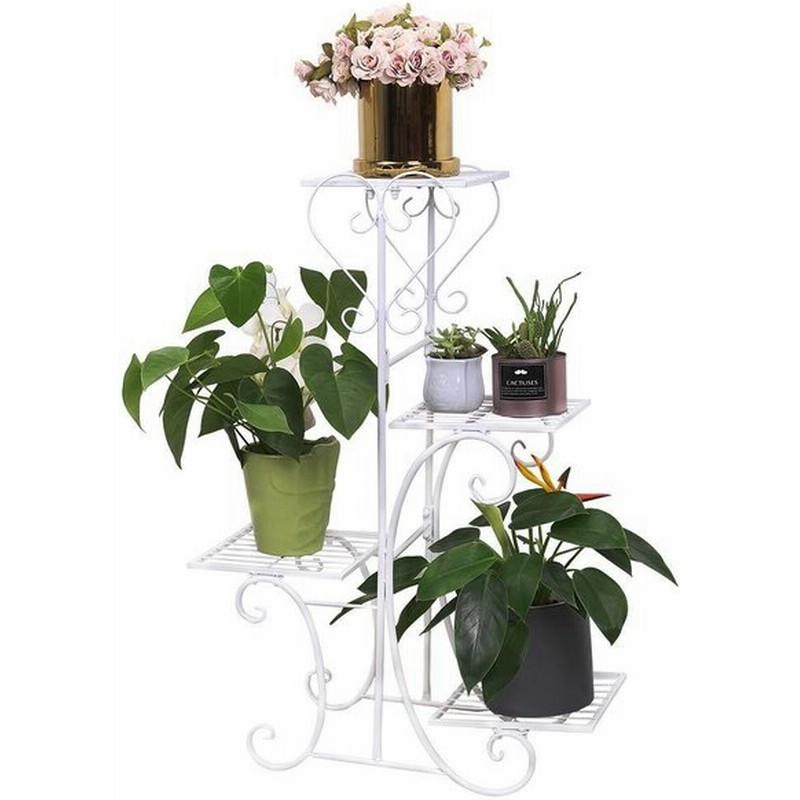 フラワースタンド フラワーラック アイアン 花台 鉢植え 観葉植物棚 園芸ラック 3段 4段 屋外 室内 おしゃれ ハート ホワイト 通販 Lineポイント最大0 5 Get Lineショッピング