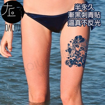 買6送1 十字架暗黑鬼娃 漸黑 刺青貼👑大邱紋身👑 半永久 果膠【T36C】刺青貼紙 紋身貼紙 紋身貼 T36