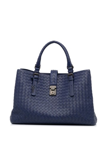 Bottega Veneta Pre-Owned - medium Intrecciato Roma handbag - women - Calf Leather - One Size - Blue