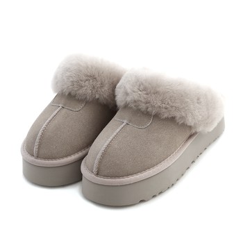 D+AF 雪地精靈．真皮羊毛厚底雪靴拖鞋