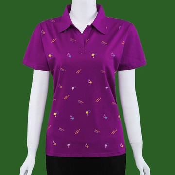 夏裝媽媽短袖棉T恤衫中老女裝翻領印花上衣女士休閑運動衫