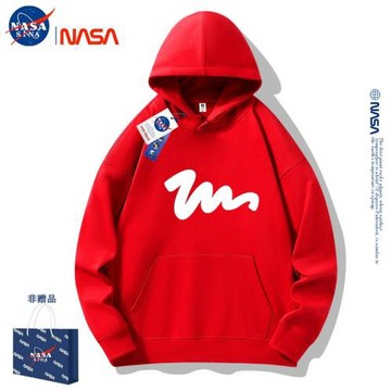 NASA聯名不一樣的情侶裝美式設計感簡約連帽衛衣春秋重磅上衣男女