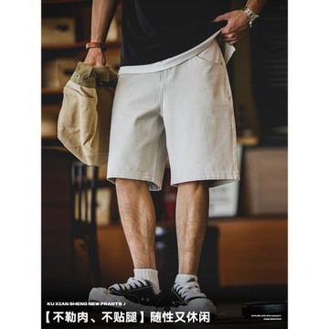 美式牛仔短褲男夏季2025新款復古水洗寬松直筒五分褲男士休閑中褲