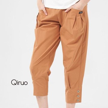 【Qiruo 奇若】春夏專櫃橘色七休閒褲2058C 舒適悠閒