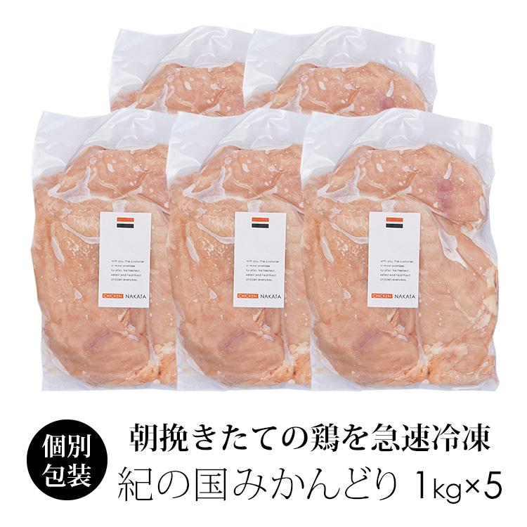 訳あり 鶏肉 国産 紀の国みかんどり むね肉 5kg 業務用 ムネ肉