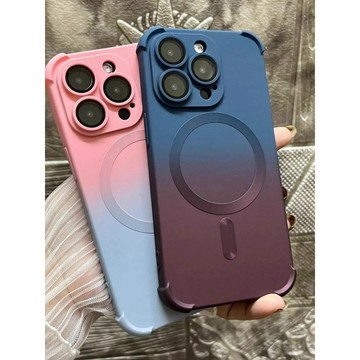手機殼漸變矽膠磁吸 蘋果17 16 15promaxiPhone14 四角防摔氣囊13/12全包鏡頭 防摔殼