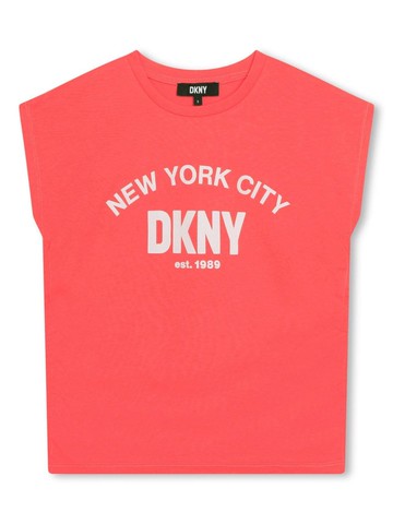 Dkny Kids - logo-print tank top - kids - Polyester/Cotton - 8 yrs - Pink