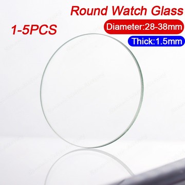 28-38mm直徑扁平圓形手錶玻璃厚1.5mm透明水晶礦物玻璃手錶零件手錶鏡片屏幕保護膜防刮配件